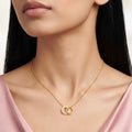 AYMI Necklace Anti-Tarnish Double Ring Pearl Chain