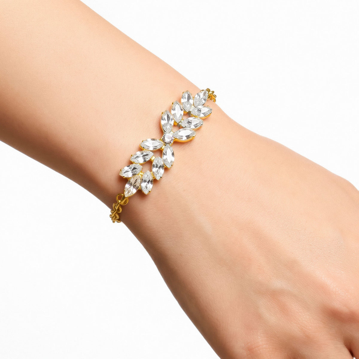 AYMI Bracelet Anti-Tarnish Gold Plated Crystals (Adjustable Size)