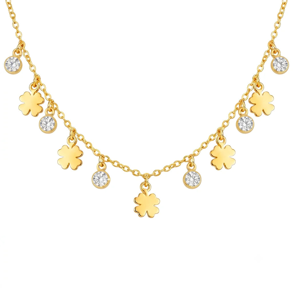 AYMI Anti-Tarnish Gold Plated Charms Necklace Minimalist Design