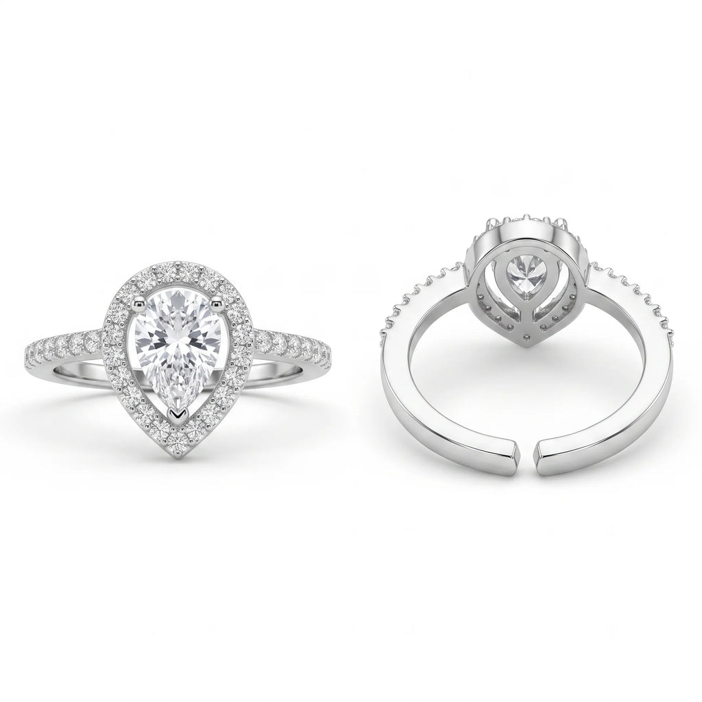 AYMI Ring Anti-Tarnish Teardrop Crystal (Adjustable Size)