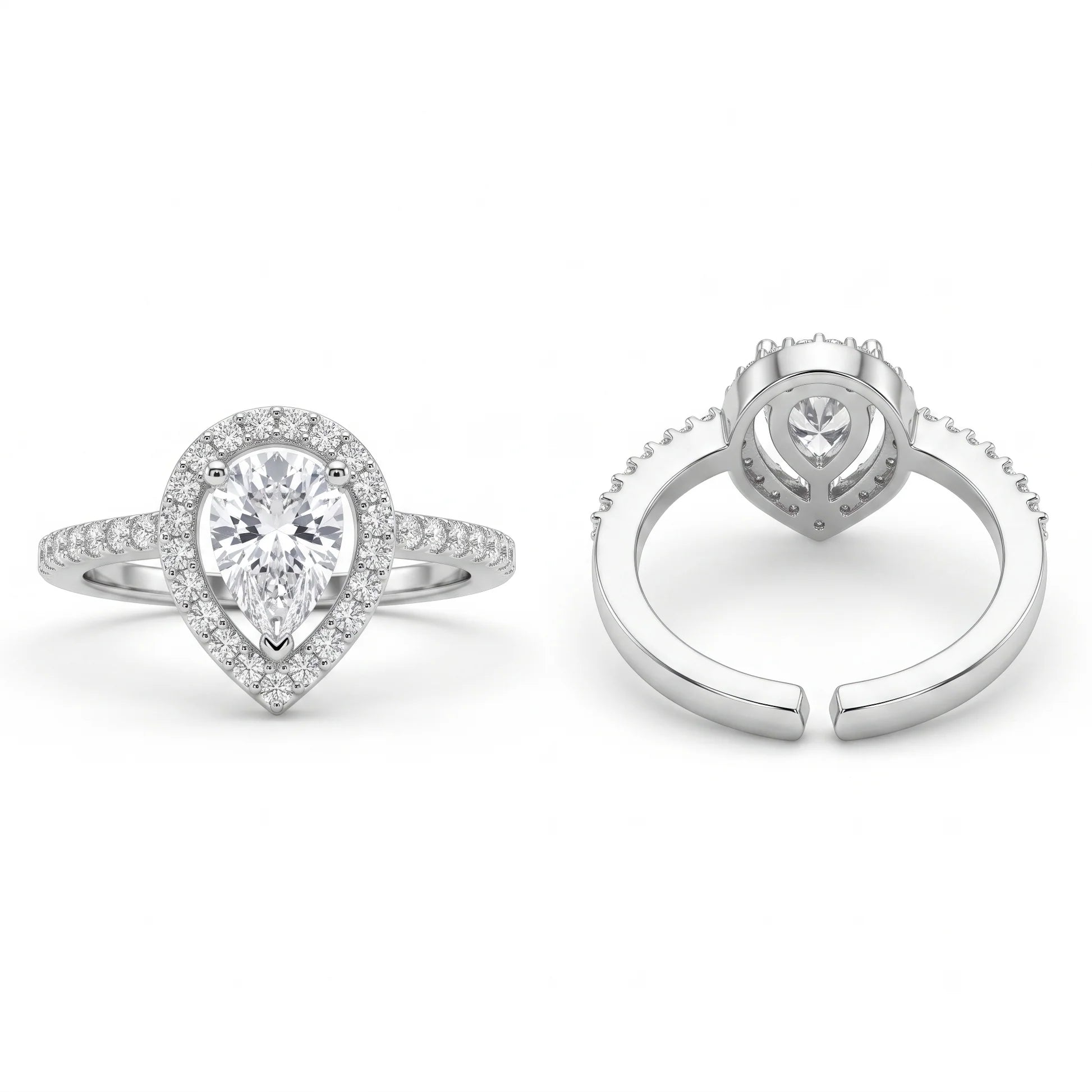 AYMI Ring Anti-Tarnish Teardrop Crystal (Adjustable Size)