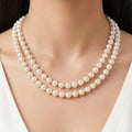AYMI Necklace With Double-Layered White Pearls