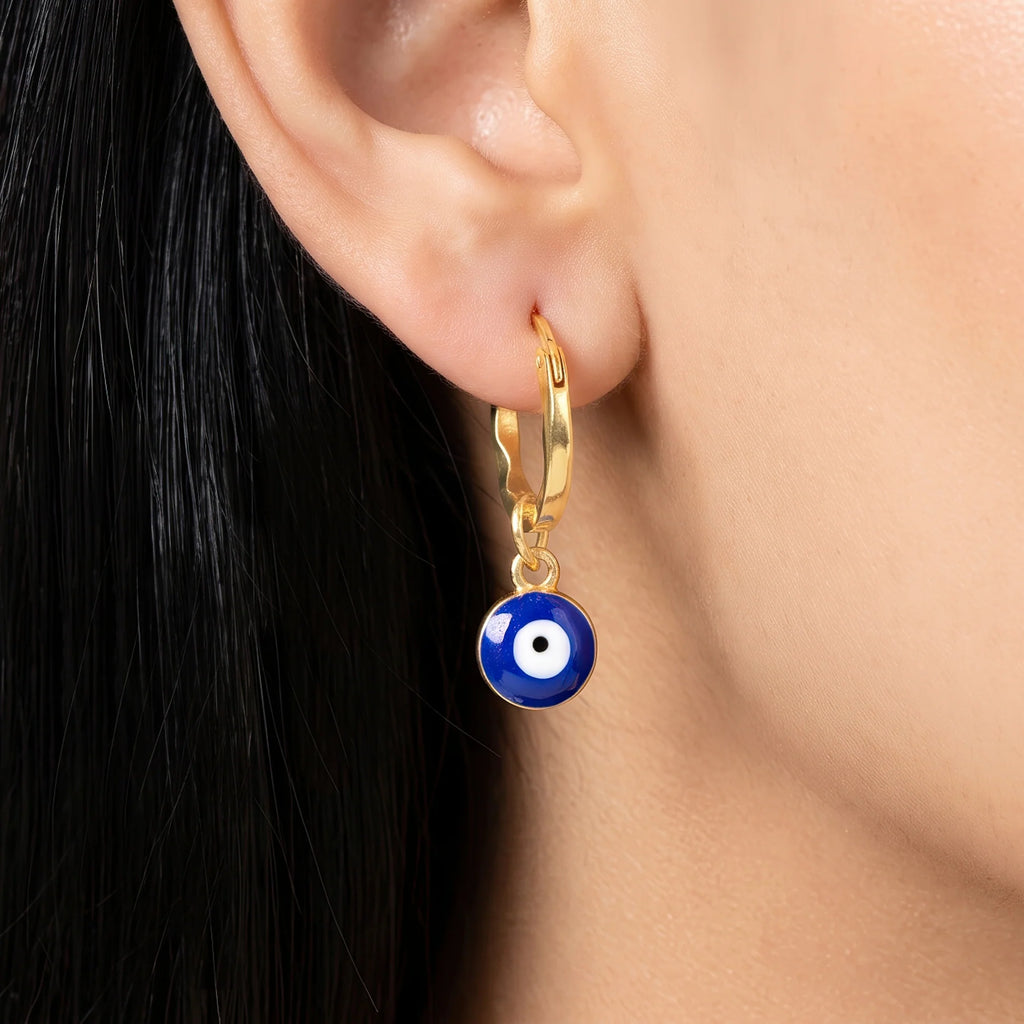 AYMI Earrings Anti-Tarnish Evil Eye Hoops