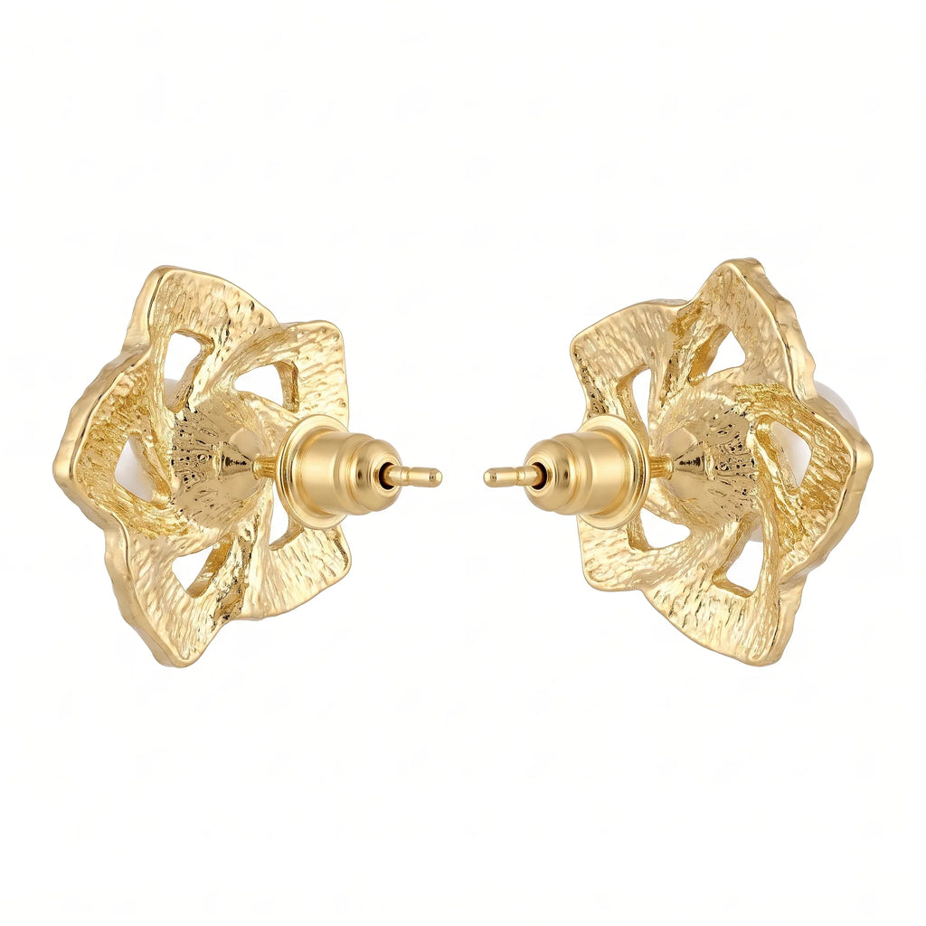 AYMI Earrings Anti-Tarnish Pearl Floral Studs