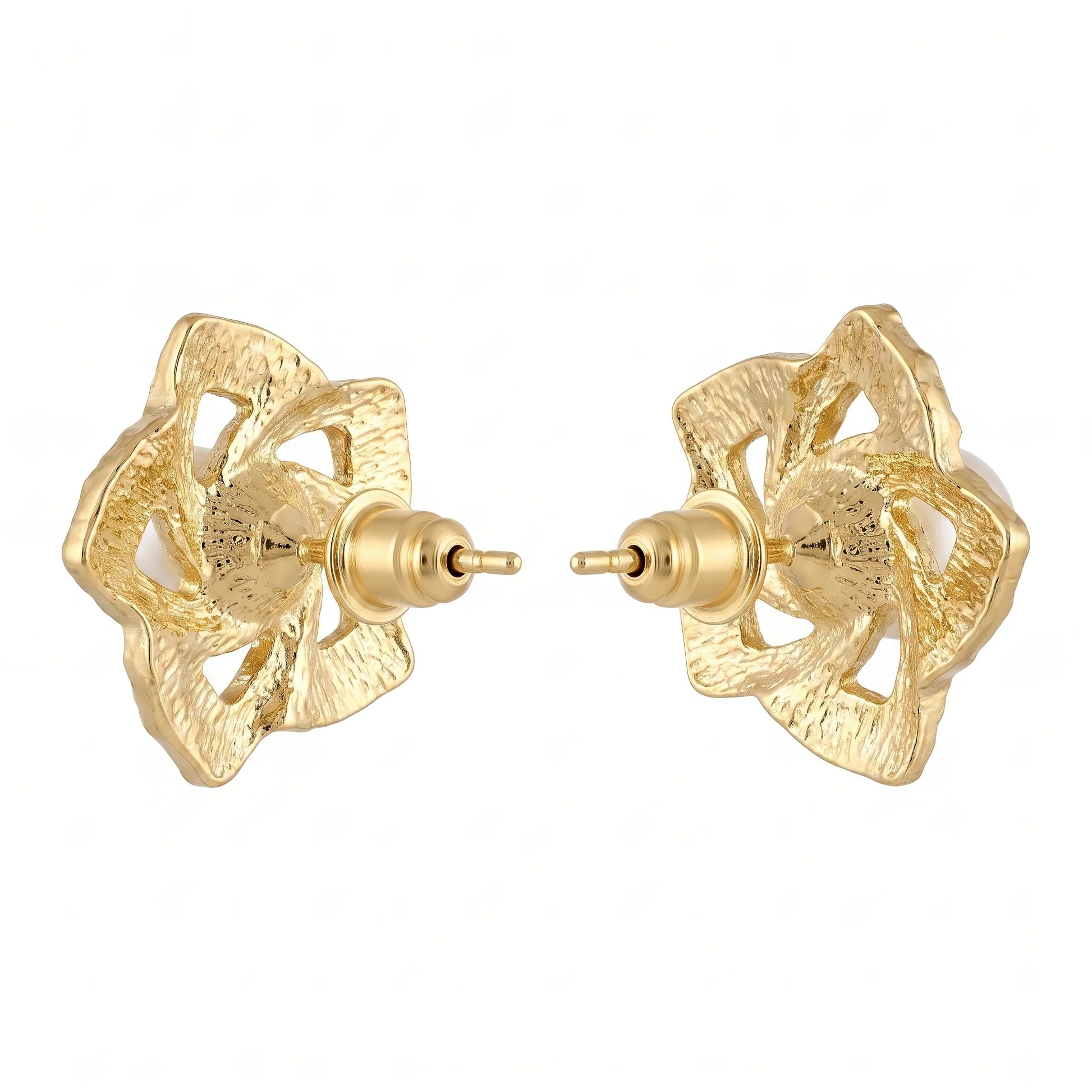 AYMI Earrings Anti-Tarnish Pearl Floral Studs