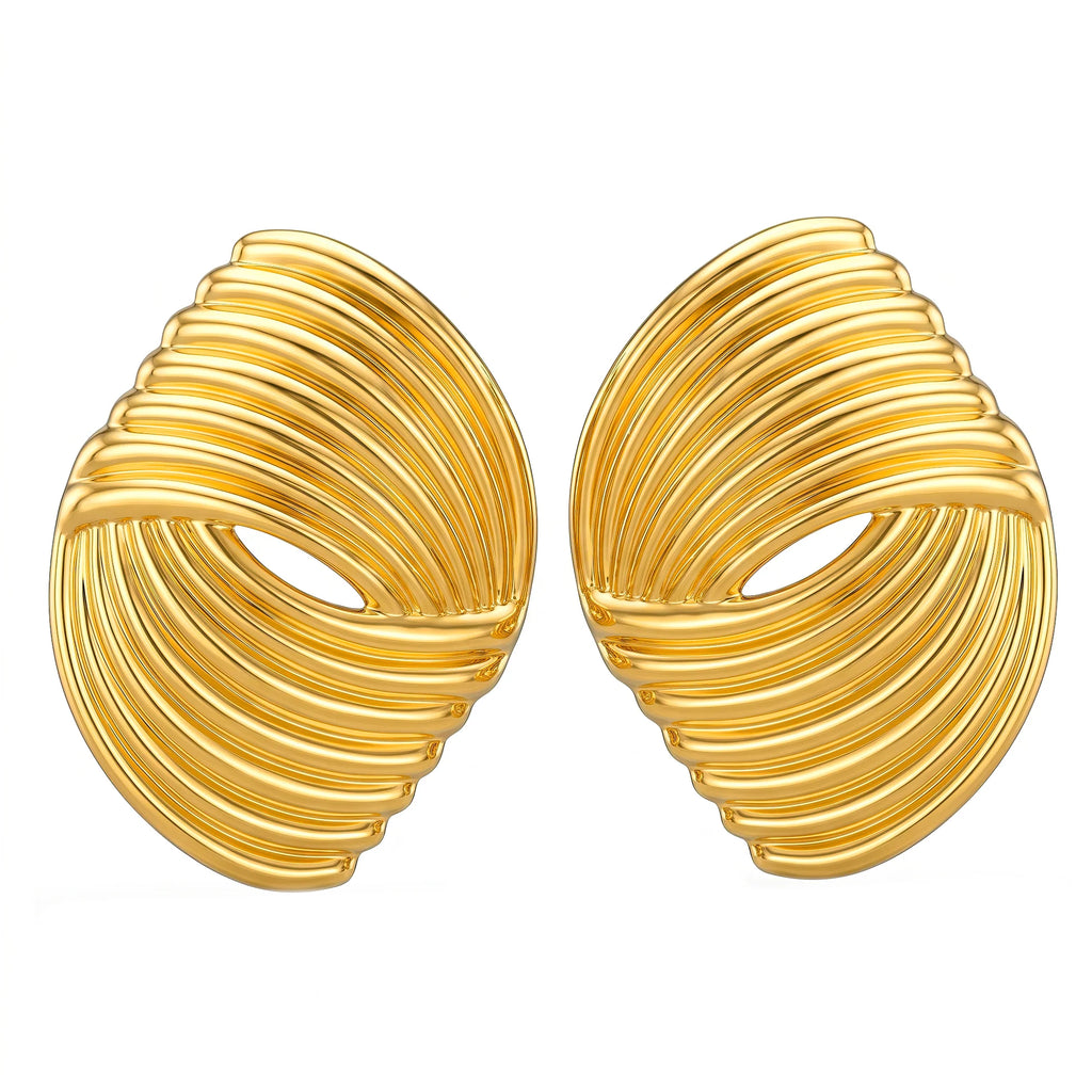 AYMI Earrings Anti-Tarnish Textured Oval Studs