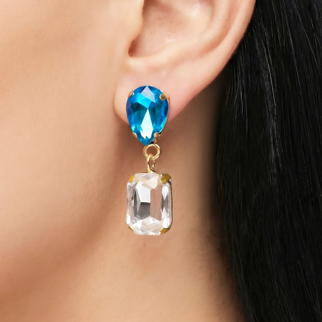 AYMI Earrings Anti-Tarnish
Aquamarine Crystal Dangles
