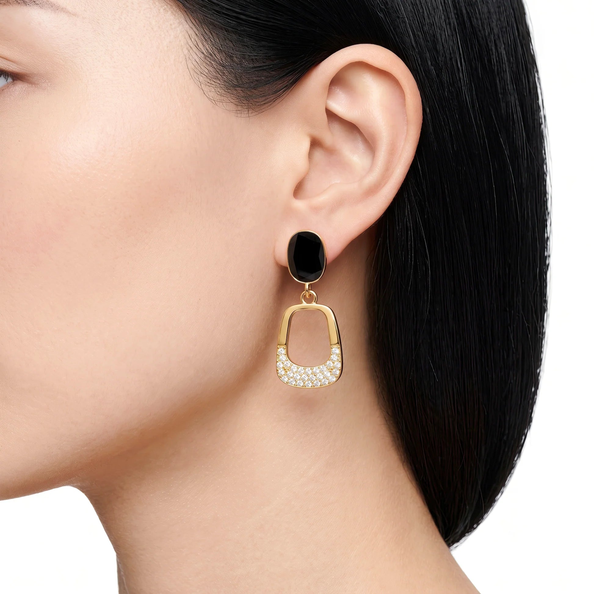 AYMI Earrings Anti-Tarnish Black Geometric Dangles
