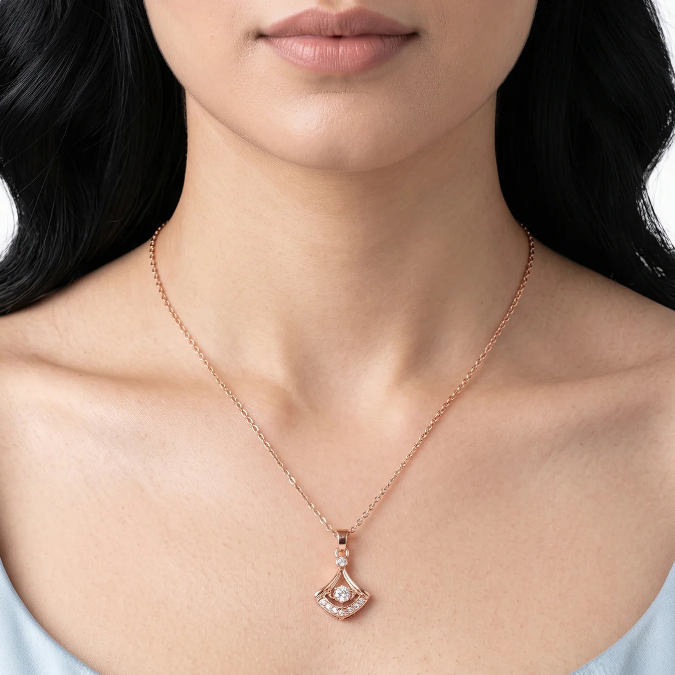 AYMI Necklace Anti-Tarnish Fan CZ Pendant