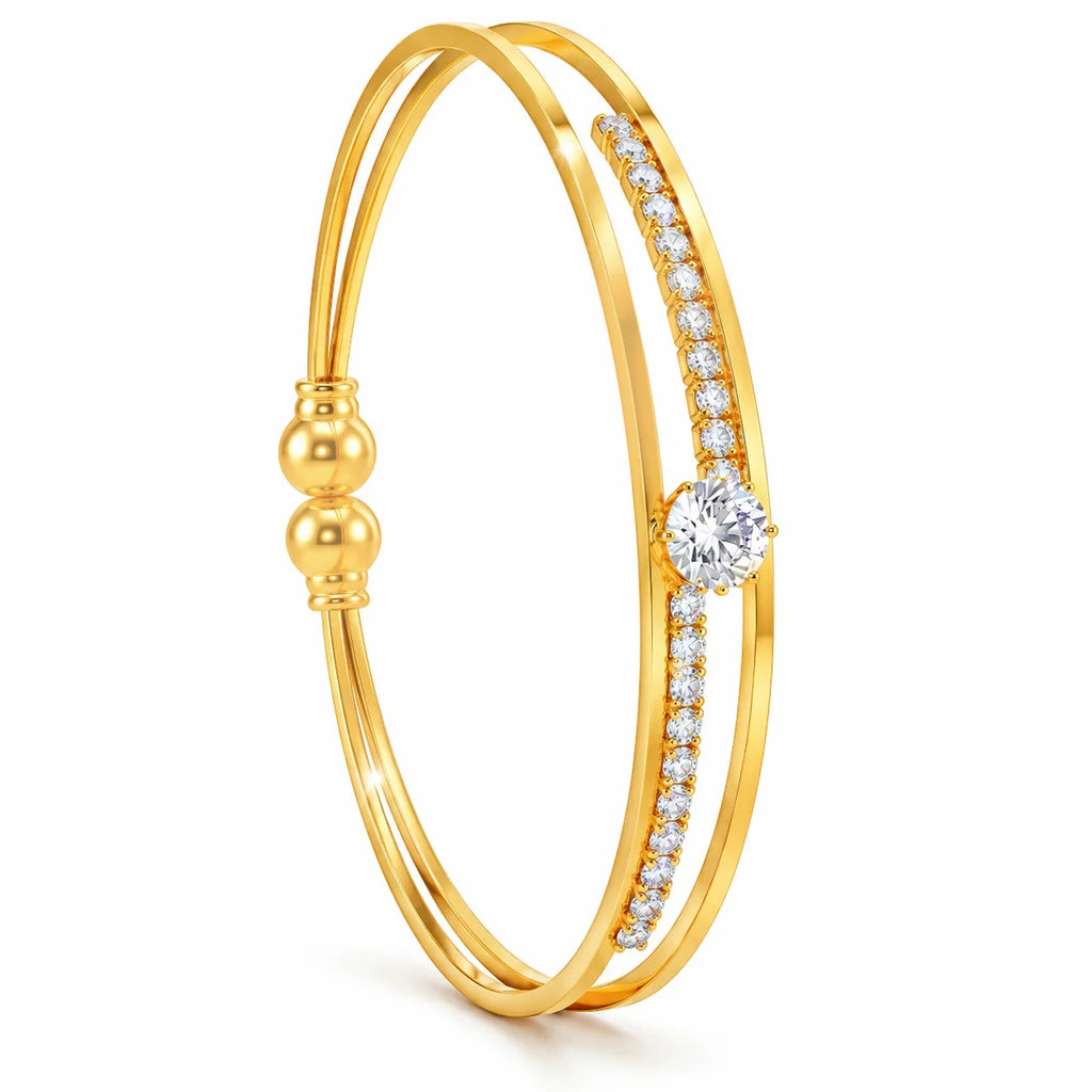 AYMI Bracelet Anti-Tarnish Gold
Plated Solitaire Bangle
(Adjustable Size)