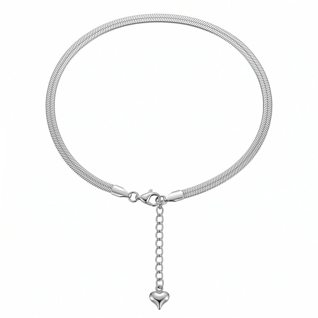 AYMI Anklet Anti-Tarnish Heart Station Chain