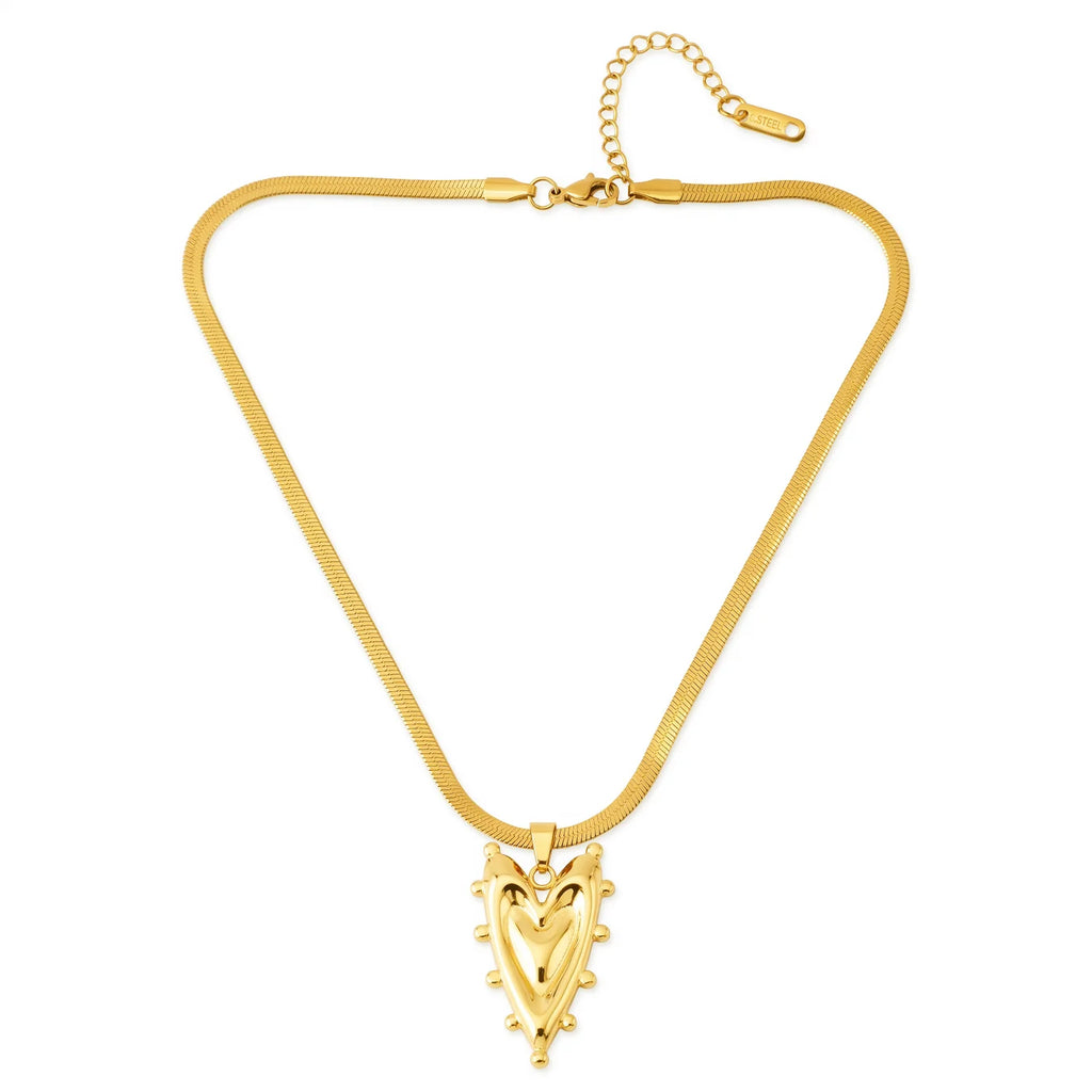 AYMI Necklace Anti-Tarnish Molten Heart Pendant Chain