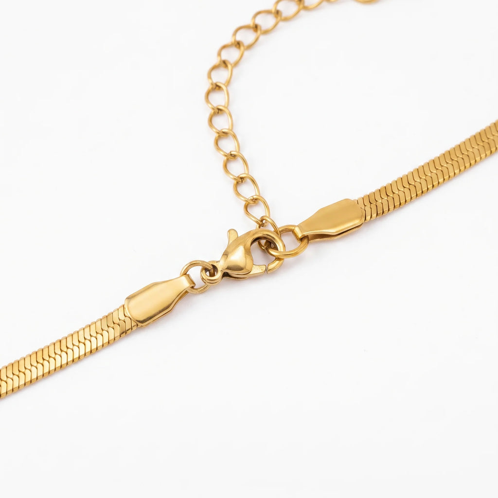 AYMI Necklace Anti-Tarnish Gold Plated Hammered Abstract Pendant
