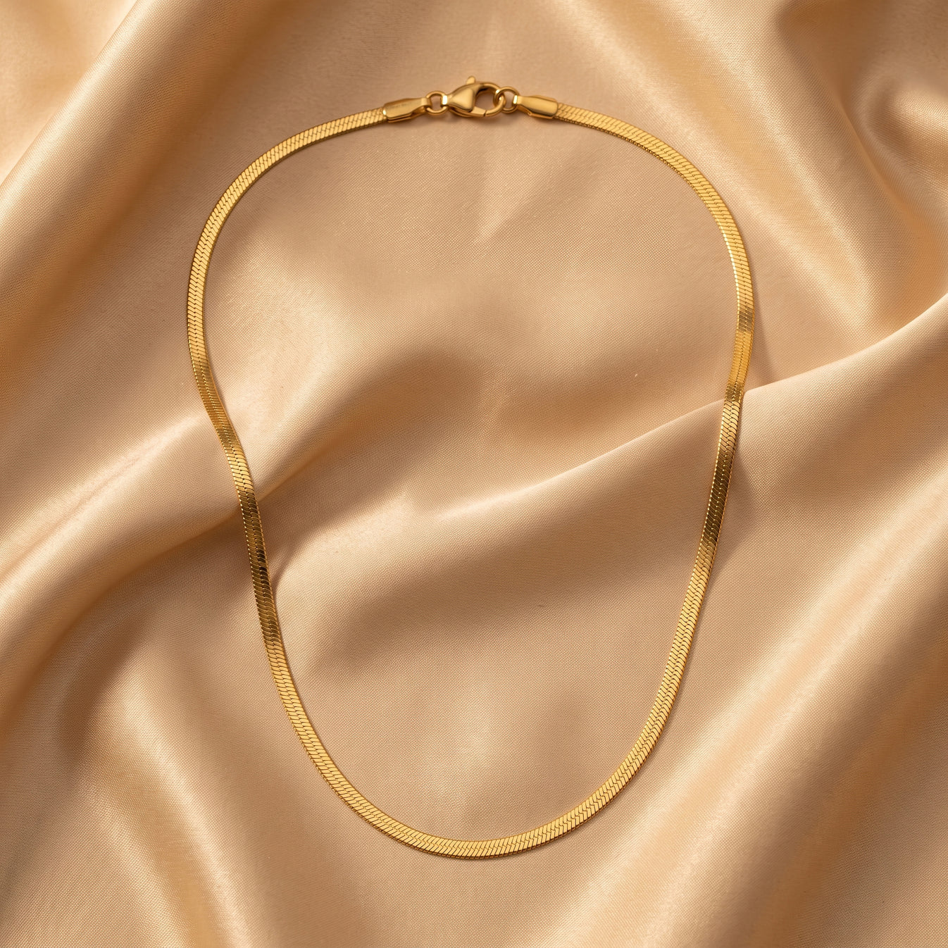AYMI Necklace Anti-Tarnish Flat Snake Chain