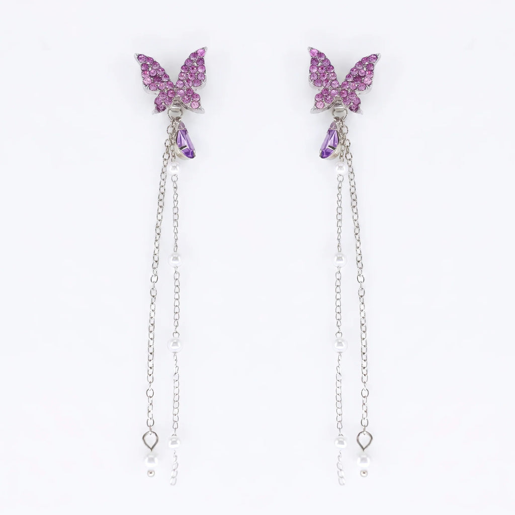 AYMI Earrings Anti-Tarnish Purple Butterfly Drops