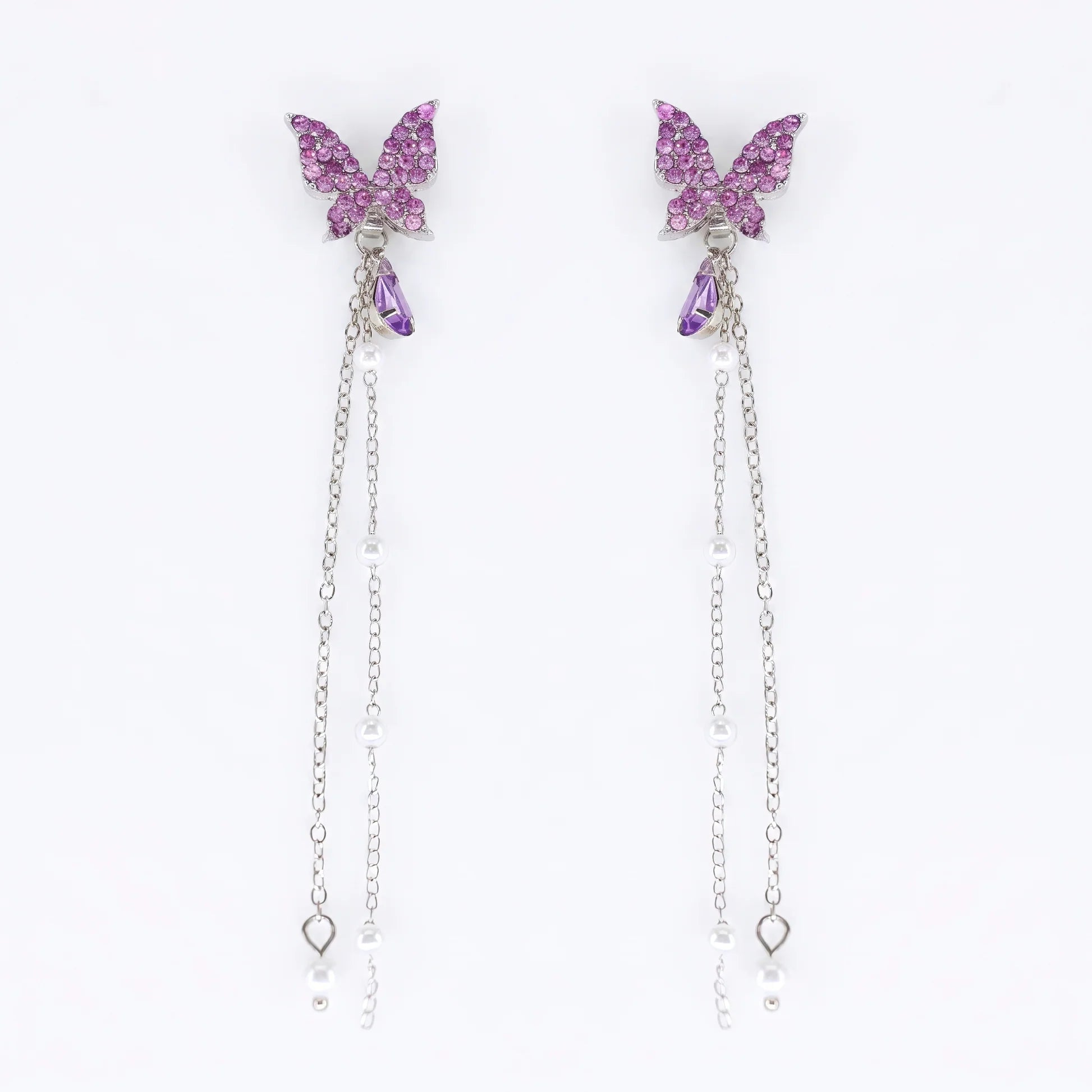 AYMI Earrings Anti-Tarnish Purple Butterfly Drops