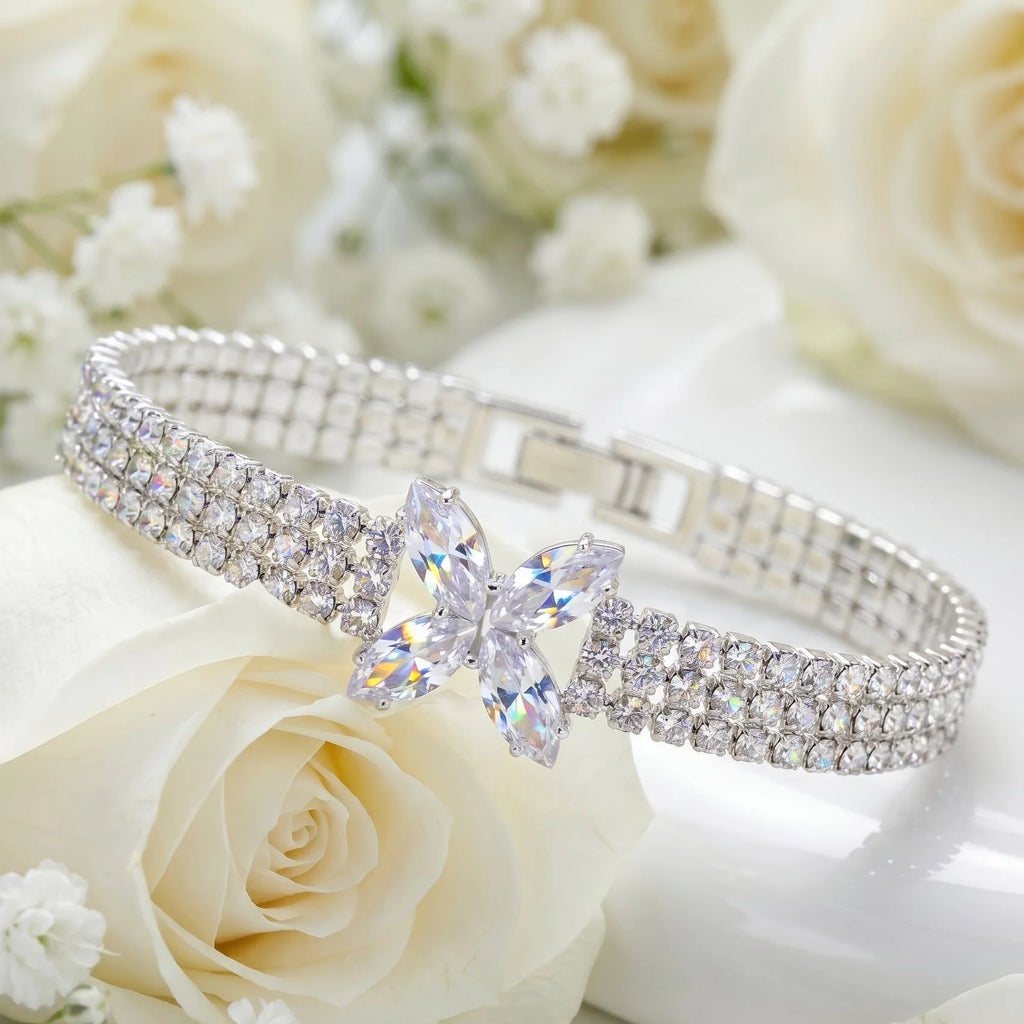 AYMI Bracelet Anti-Tarnish Marquise Crystal Butterfly (Adjustable Size)