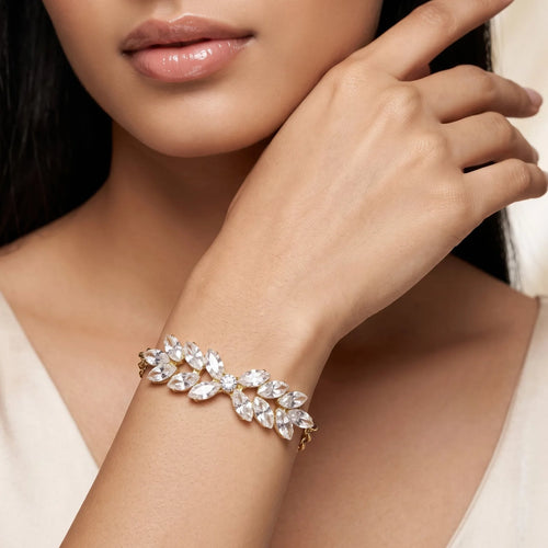 AYMI Bracelet Anti-Tarnish Gold Plated Crystals (Adjustable Size)