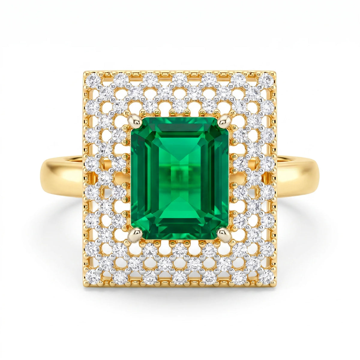 AYMI Ring Anti-Tarnish Emerald
Crystal Statement (Adjustable
Size)