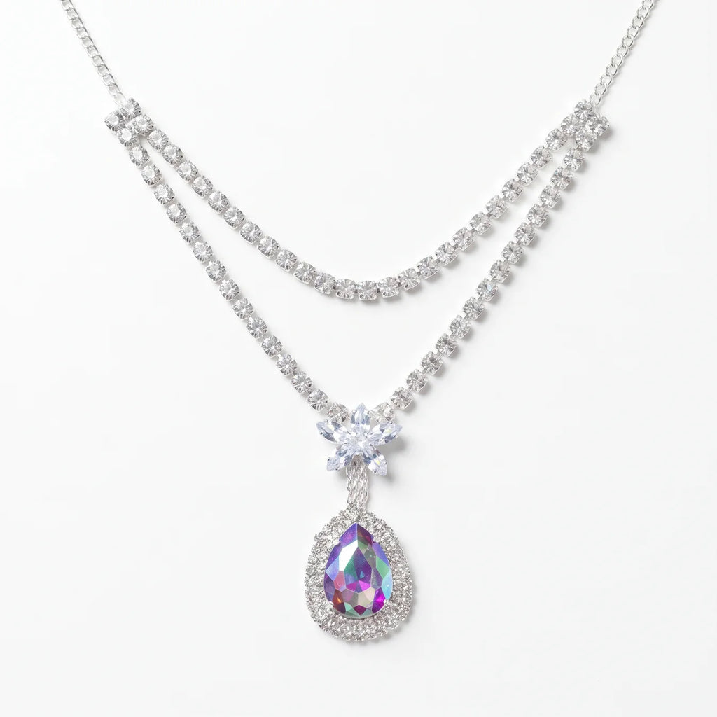 AYMI Necklace Anti-Tarnish Floral Teardrop Chain