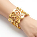 AYMI Bracelet Anti-Tarnish Geometric Open-Work Wide Cuff (Adjustable Size)