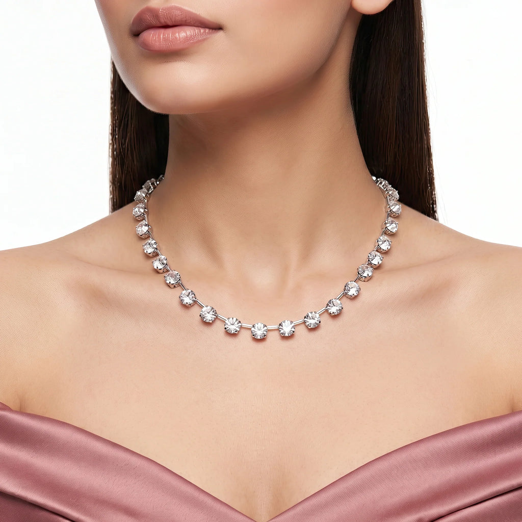 AYMI Necklace Anti-Tarnish Crystal Beaded Choker