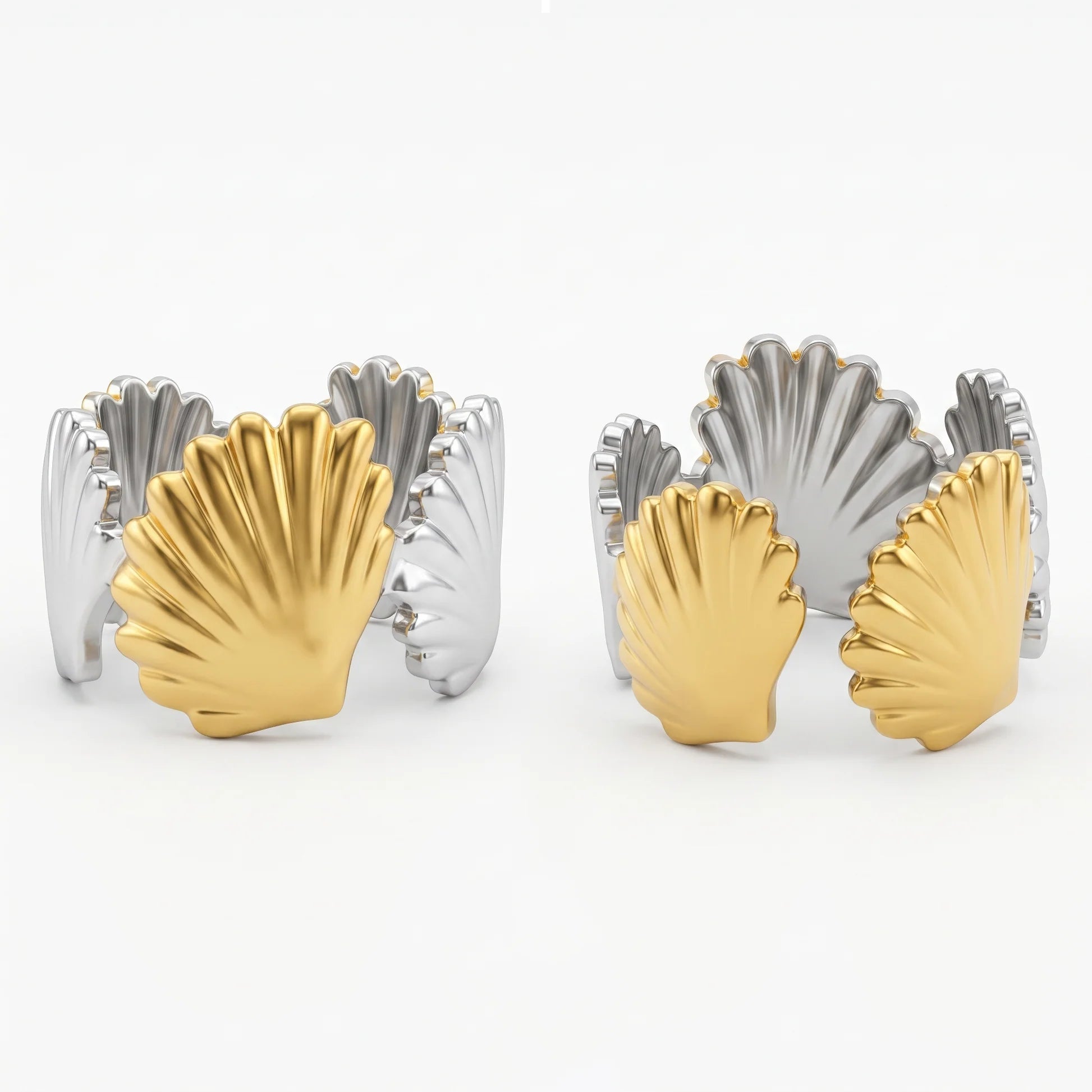 AYMI Ring Anti-Tarnish Seashell Band (Adjustable Size