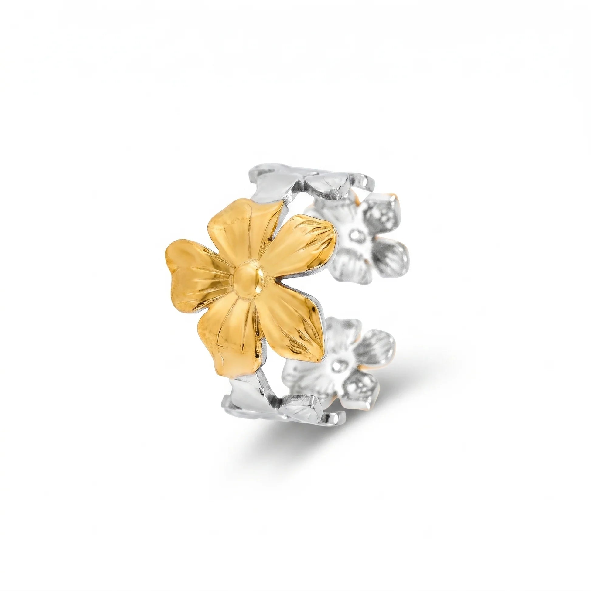 AYMI Ring Anti-Tarnish Five Petal Flower (Adjustable Size)