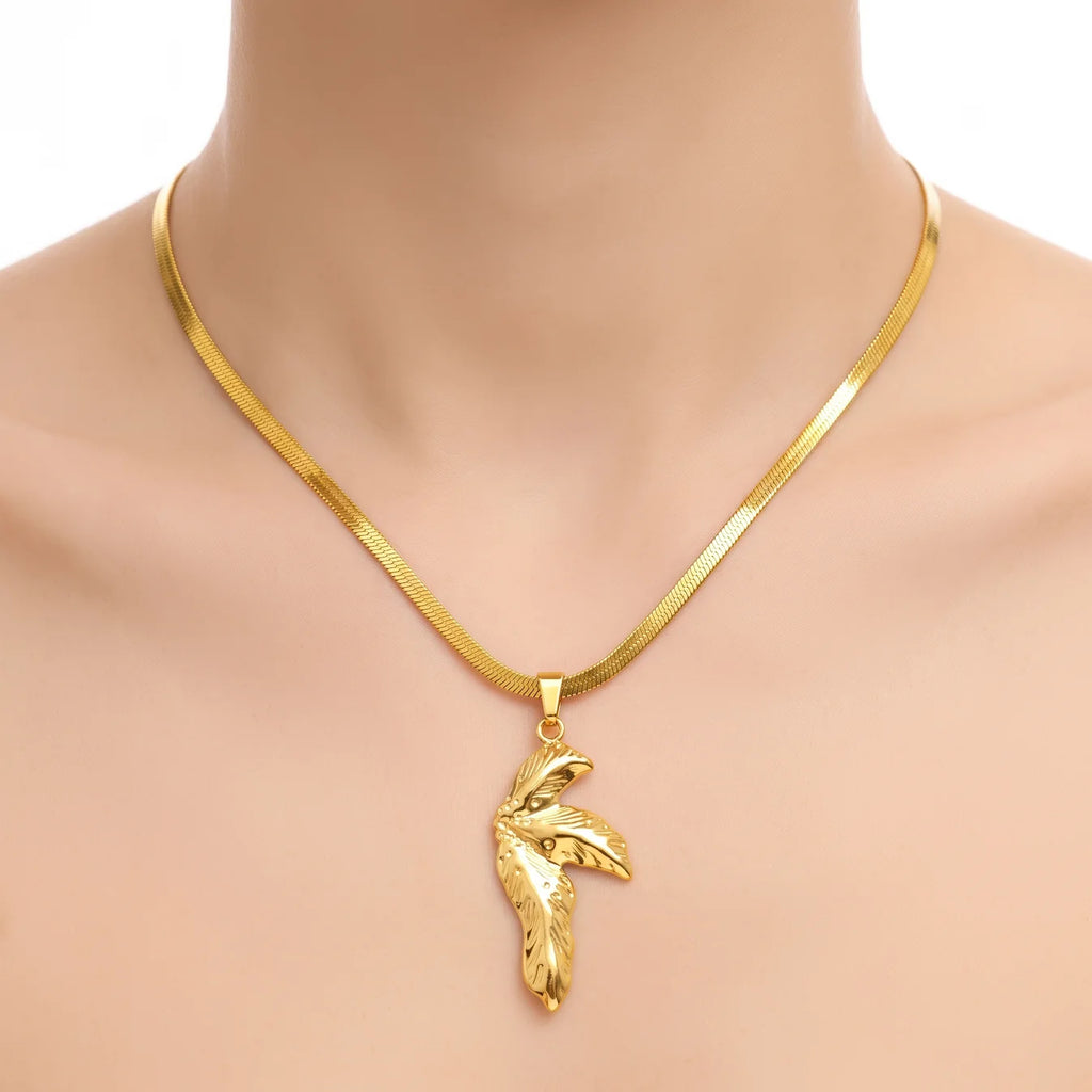 AYMI Necklace Anti-Tarnish Orchid Flower Pendant