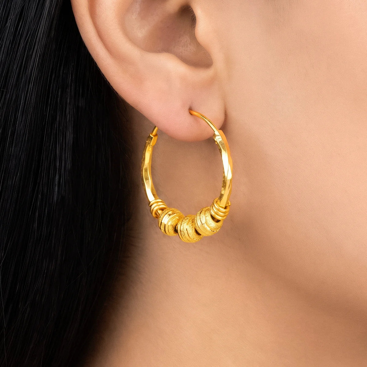 AYMI Earrings Anti-Tarnish Gold
Plated Beaded Wire