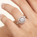 AYMI Ring Anti-Tarnish Square Halo Crystal (Adjustable Size)