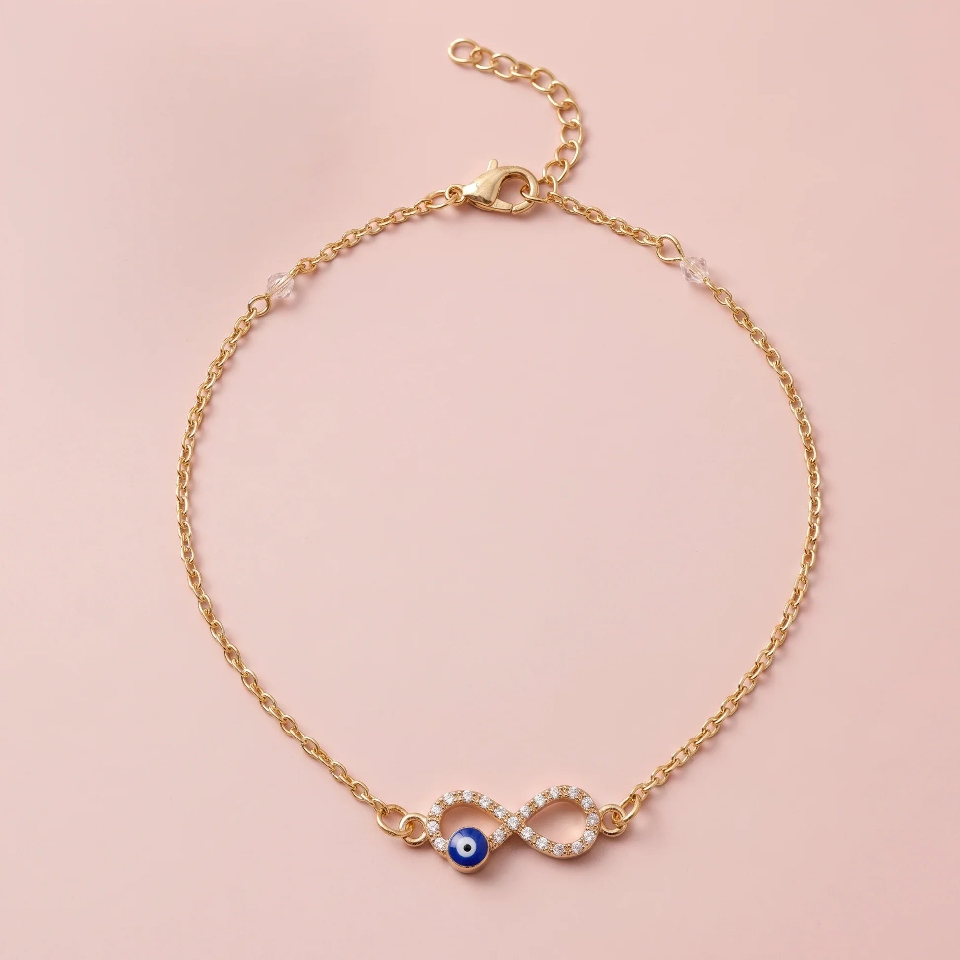AYMI Anklet Anti-Tarnish Infinity Evil Eye Charm