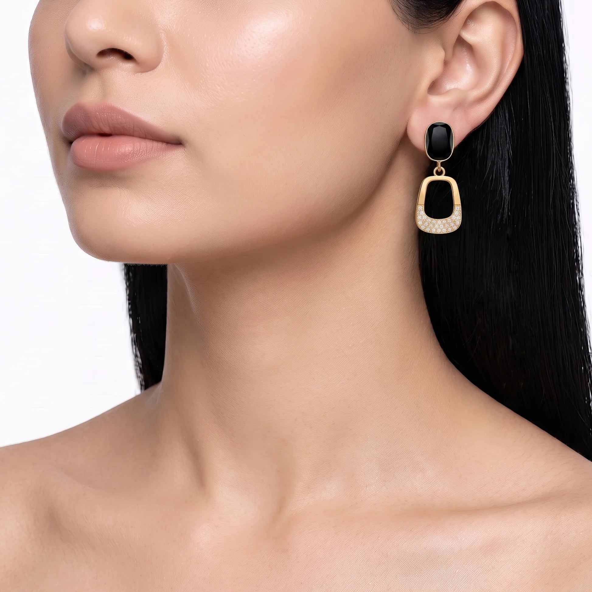 AYMI Earrings Anti-Tarnish Black Geometric Dangles
