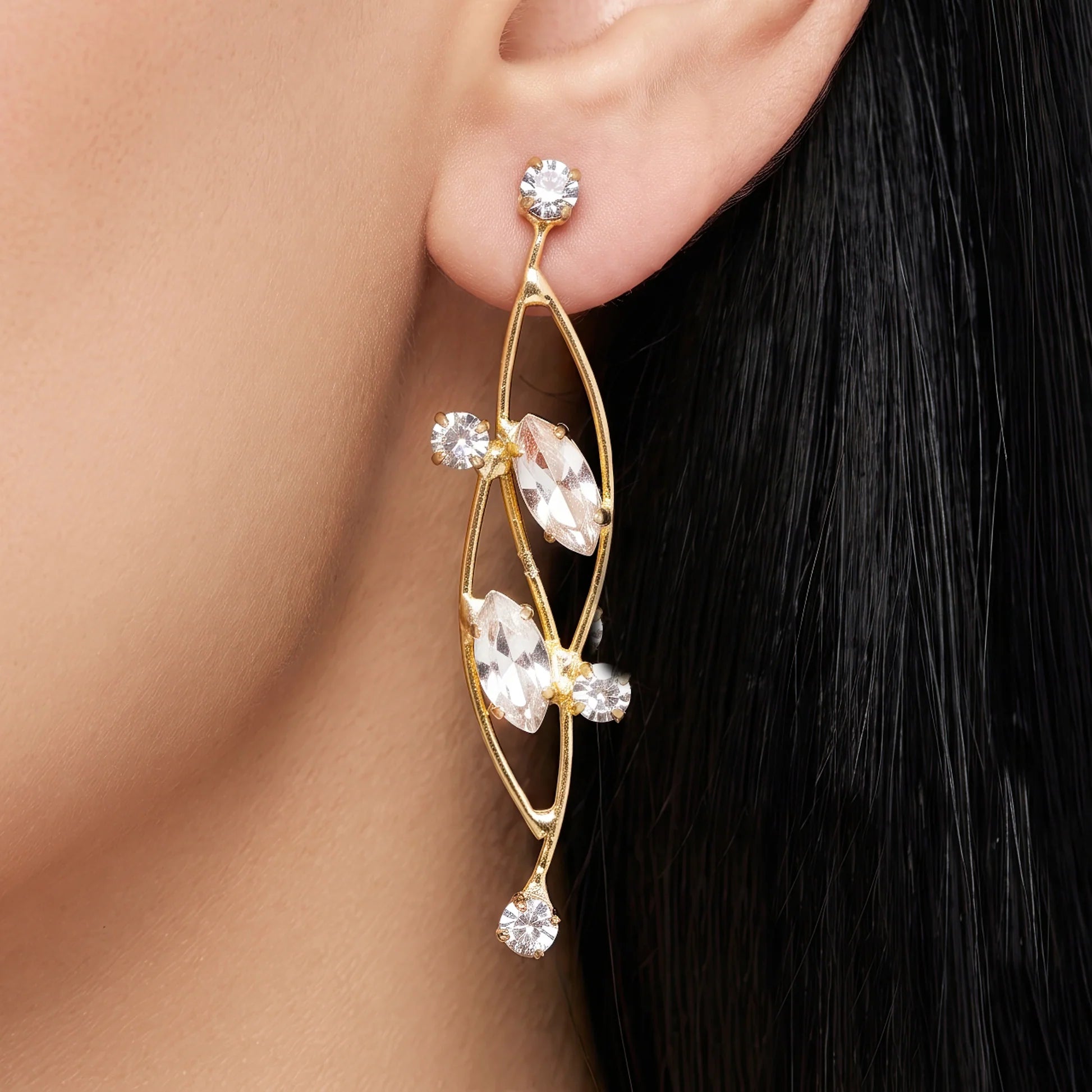 AYMI Earrings Anti-Tarnish Marquise Crystal Dangles