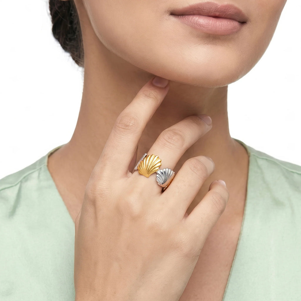AYMI Ring Anti-Tarnish Seashell Band (Adjustable Size