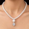 AYMI Necklace Elegant Pearls &
Crystal Pendant