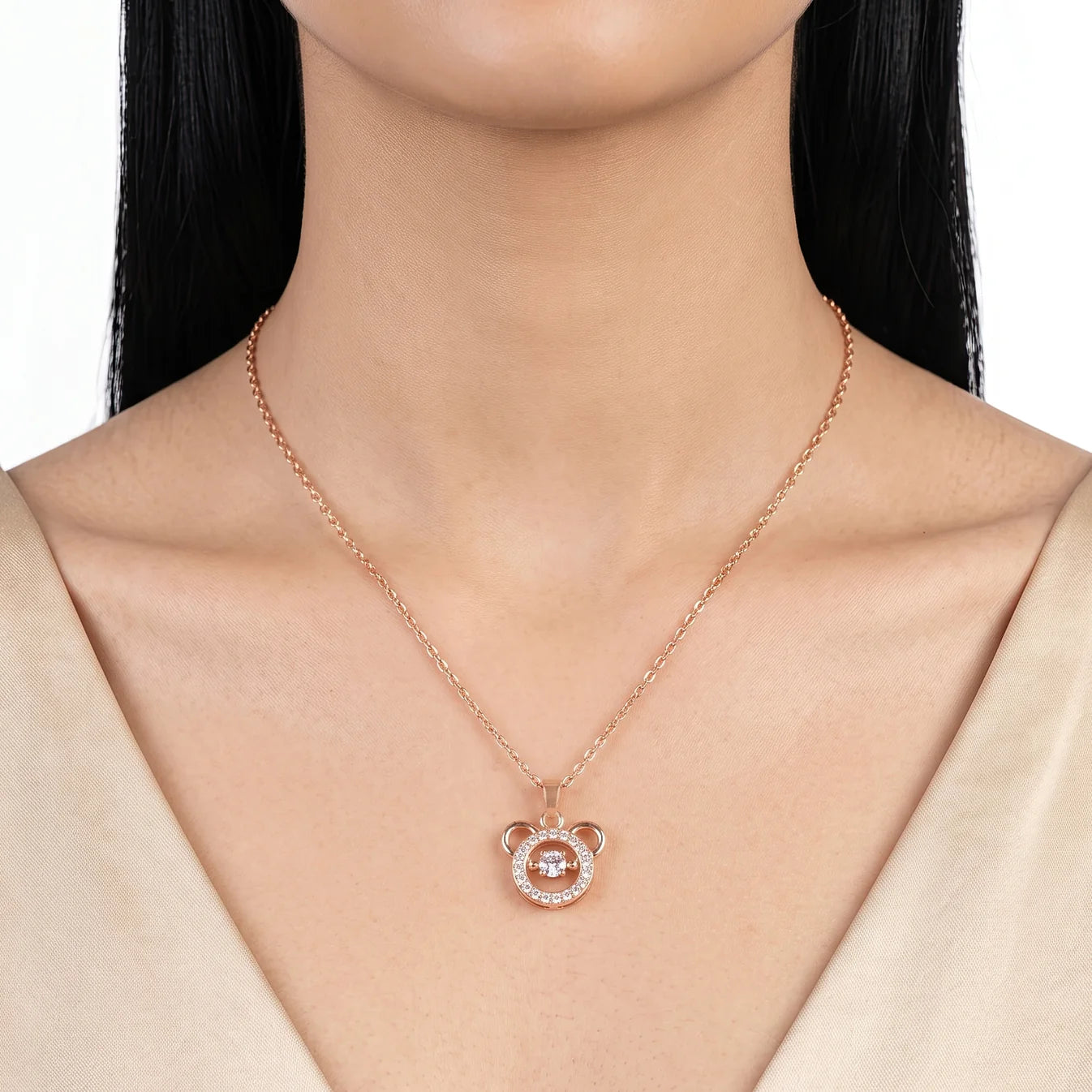 AYMI Necklace Anti-Tarnish Mickey Crystal Pendant