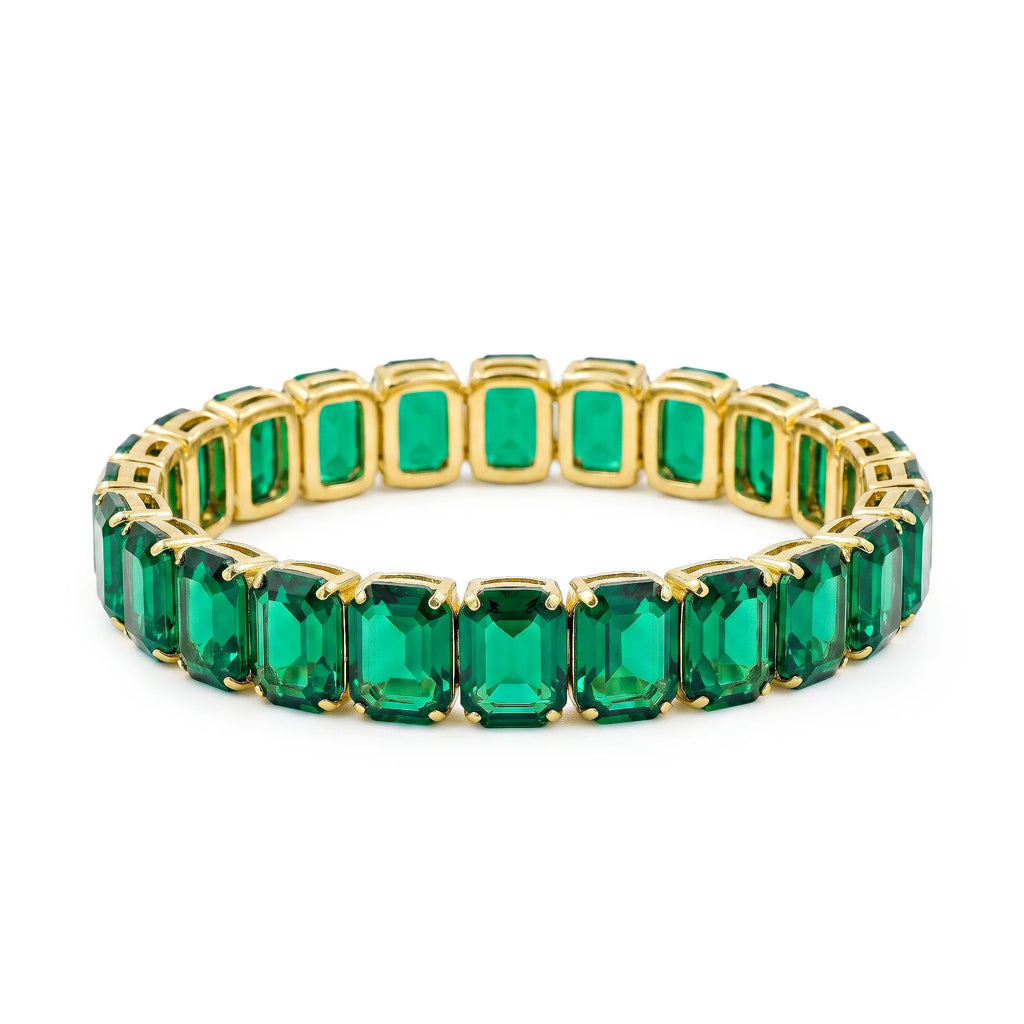 AYMI Bracelet Anti-Tarnish
Emerald Green Stretchable Bangle
(Adjustable Size)