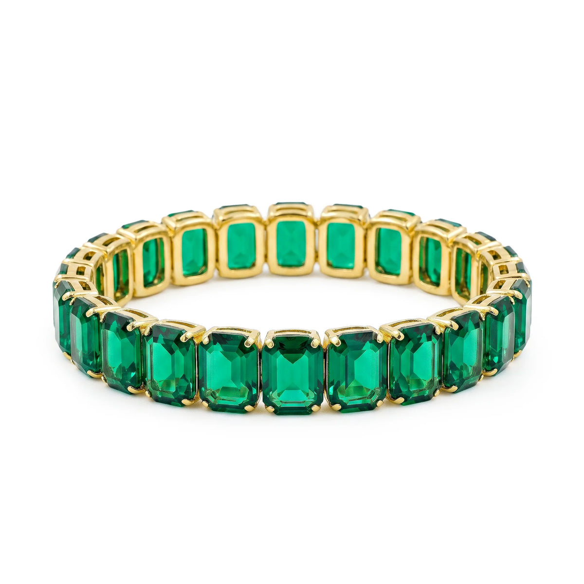 AYMI Bracelet Anti-Tarnish
Emerald Green Stretchable Bangle
(Adjustable Size)