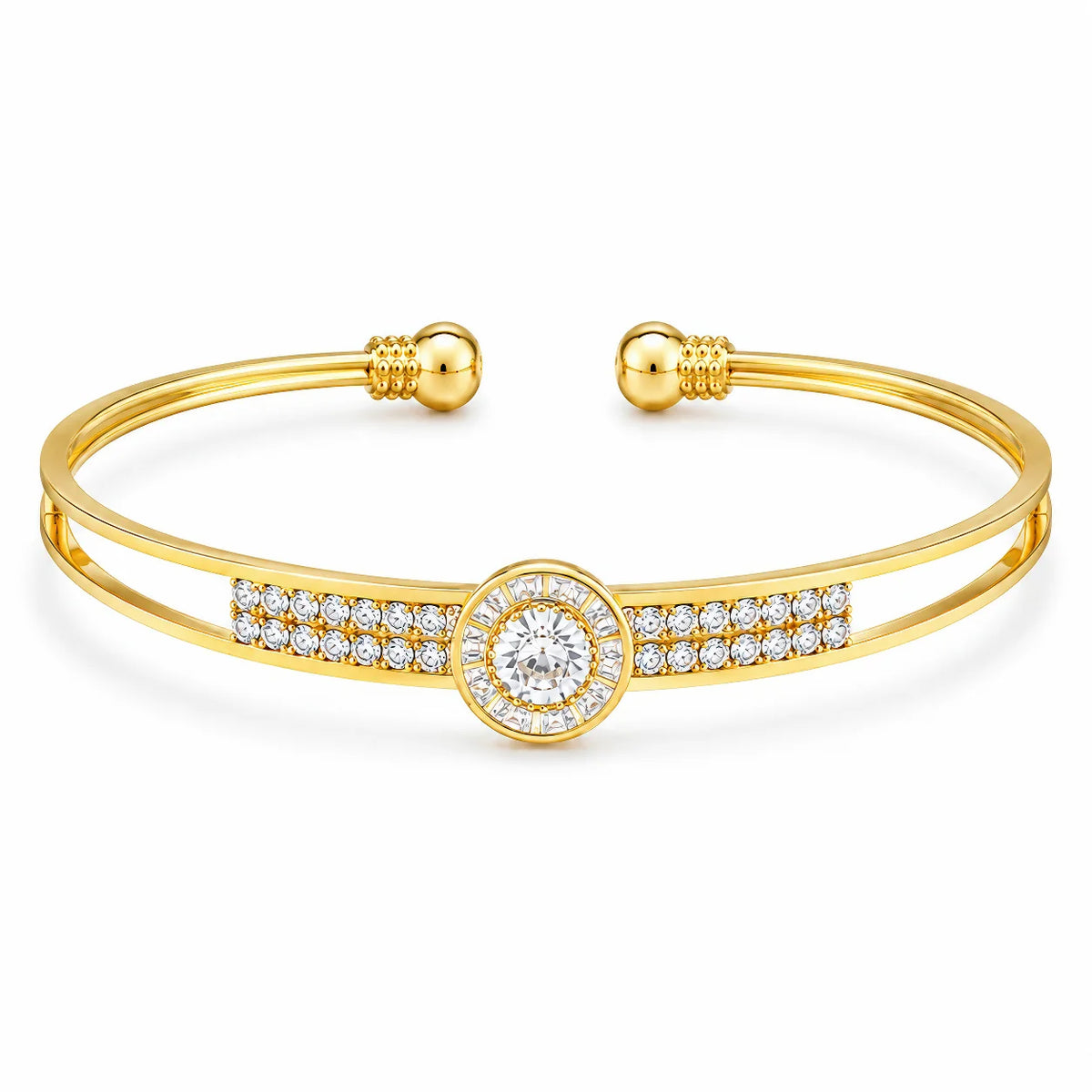 AYMI Bracelet Anti-Tarnish Gold Plated Solitaire Bangle (Adjustable
Size)