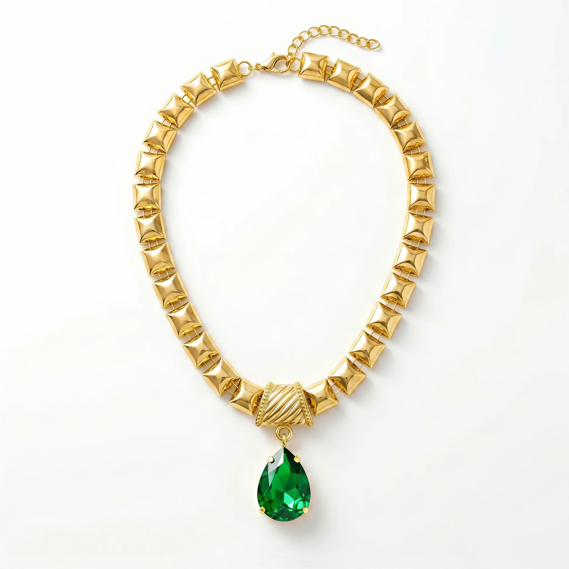 AYMI Necklace Anti-Tarnish Gold Plated Emerald Drop