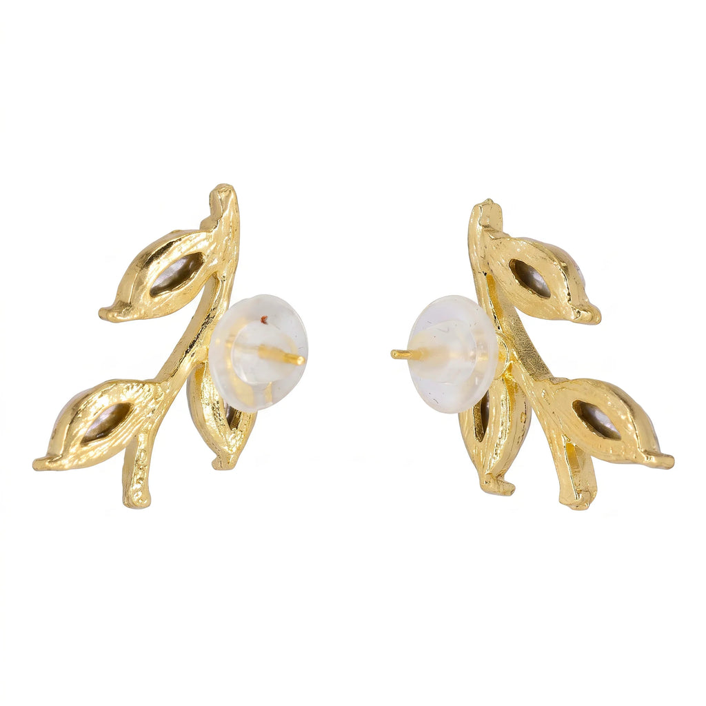 AYMI Earrings Anti-Tarnish Crystal Leaf Ear Climbers