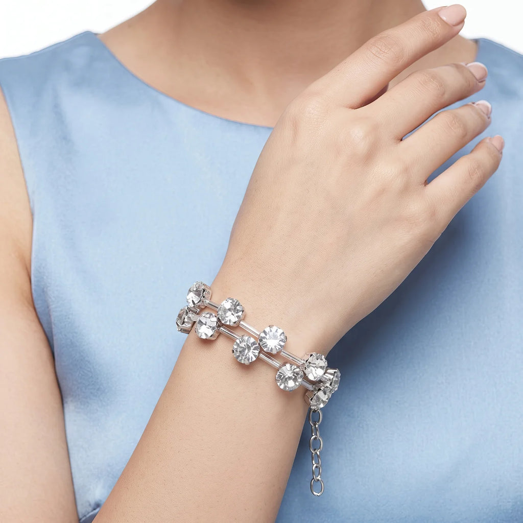 AYMI Bracelet Anti-Tarnish Crystal Beads (Adjustable Size)