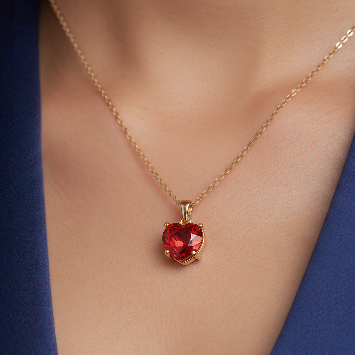 AYMI Necklace Anti-Tarnish Hearted Set With Earrings