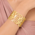 AYMI Bracelet Anti-Tarnish Floral Filigree Cuff (Adjustable Size)