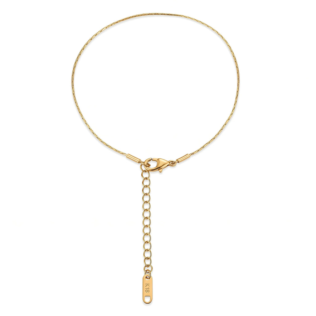 AYMI Anklet Anti-Tarnish Diamond Cut Wheat Chain