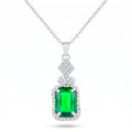 AYMI Necklace Anti-Tarnish Emerald Pendant Chain