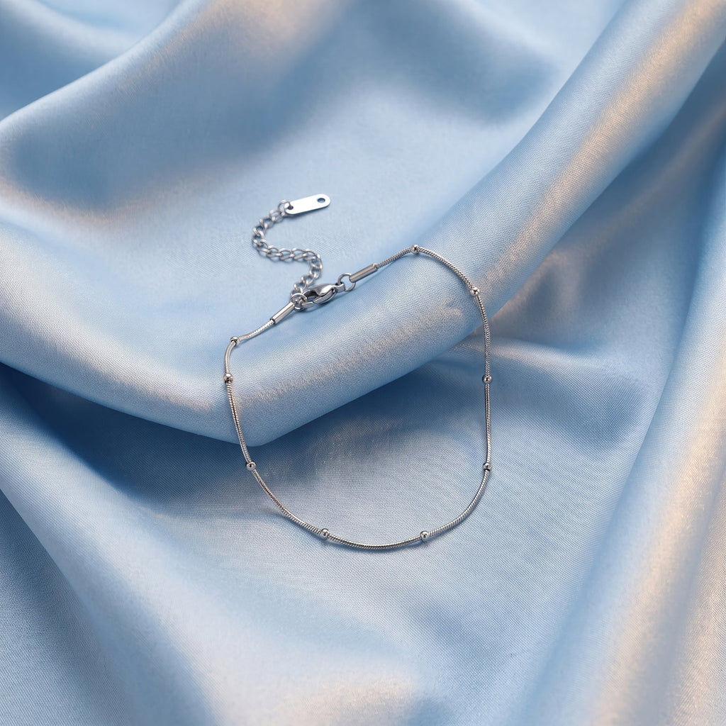 AYMI Anklet Anti-Tarnish Satellite Snake Chain