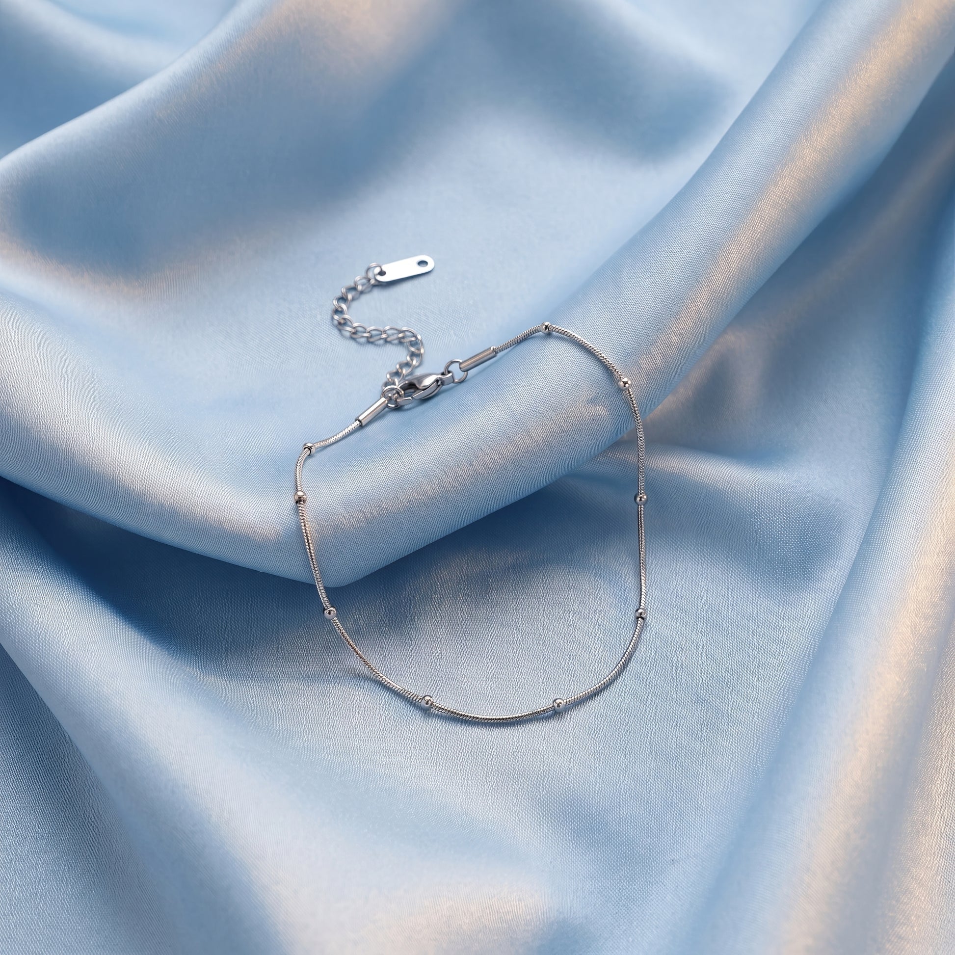 AYMI Anklet Anti-Tarnish Satellite Snake Chain