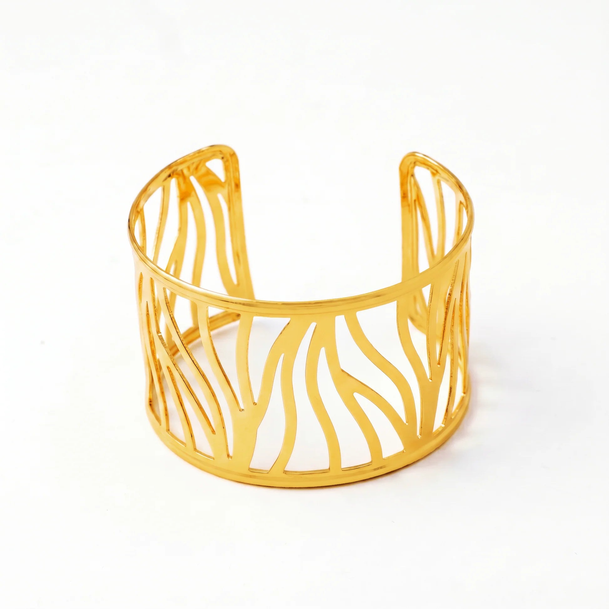 AYMI Bracelet Anti-Tarnish Coral Branch Wide Cuff (Adjustable Size)